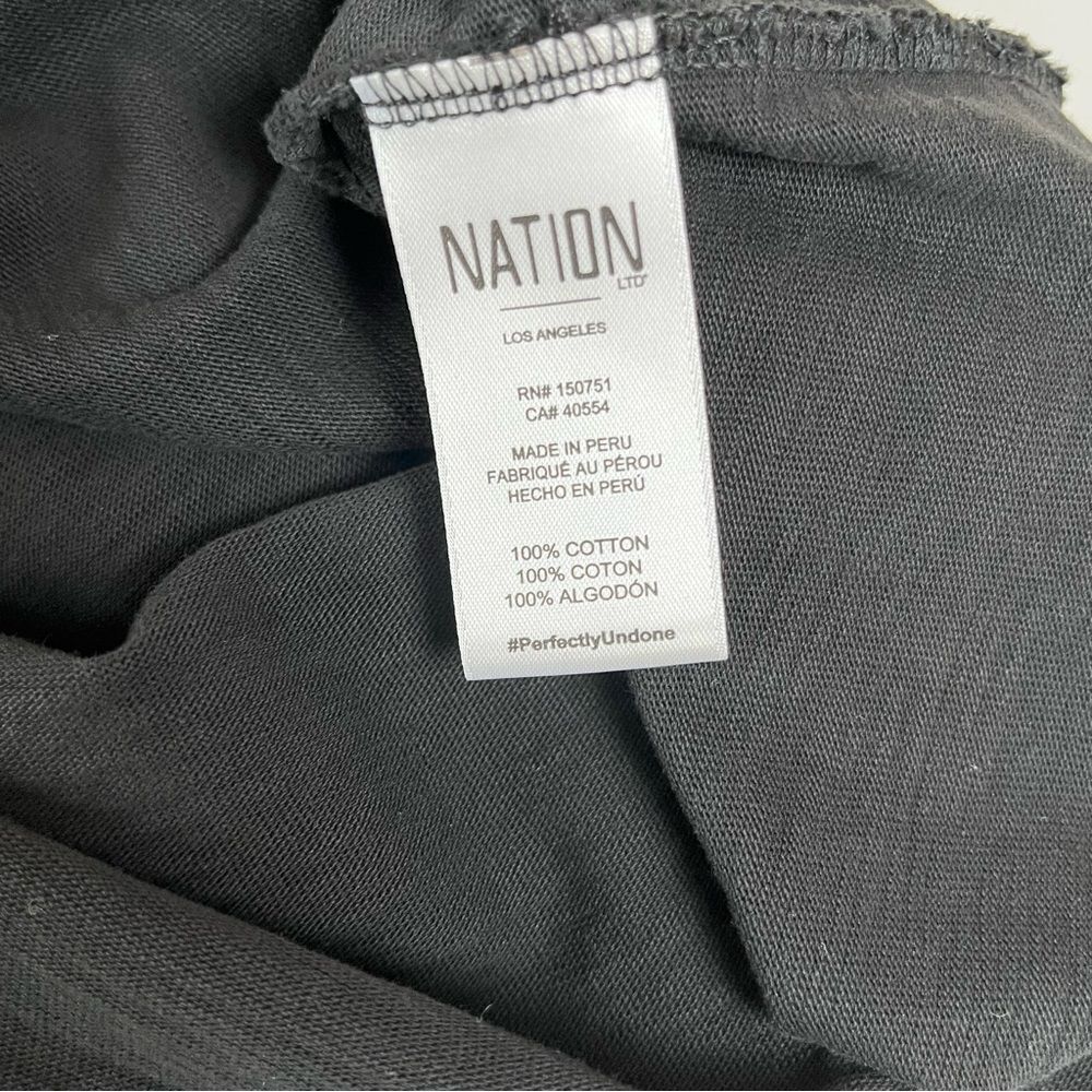Nation LTD Black Cotton Top Open Back with Bow Puff Sleeve Medium Luxury - Picture 10 of 12